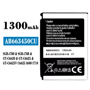 Batterie AB663450CU pour Samsung SCH-i780/SCH-i788/FT-C6620/GT-C6625