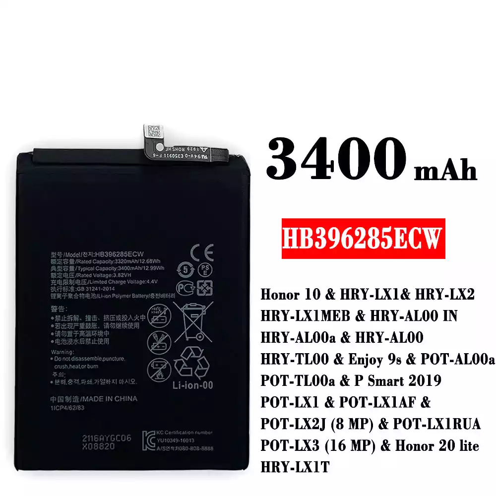 Batterie HB396285ECW pour HUAWEI Honor 10 / Enjoy 9s / Honor 20 lite