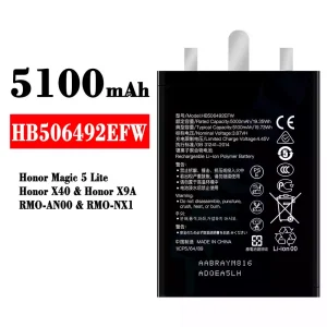Batterie HB506492EFW pour HUAWEI Honor Magic 5 Lite / Honor X40 / Honor X9A