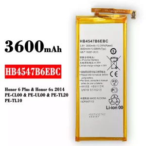 Batterie HB4547B6EBC pour HUAWEI Honor 6 Plus / Honor 6x 2014