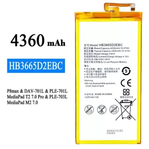 Batterie HB3665D2EBC pour HUAWEI P8 max