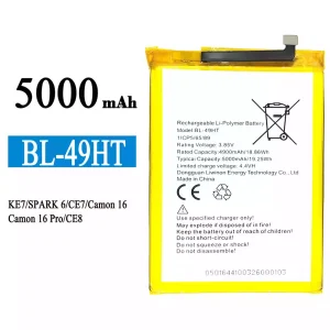 Batterie BL-49HT pour Tecno KE7 / SPARK 6 / Camon 16 /Camon 16 Pro