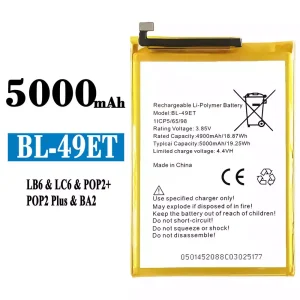 Batterie BL-49ET pour Tecno LB6 / LC6 / POP2+ / POP2 Plus /BA2