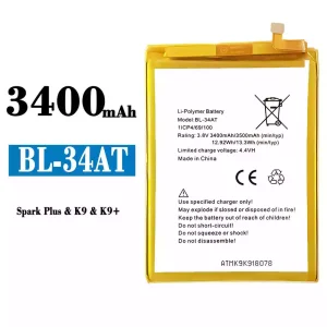 Batterie BL-34AT pour Tecno Spark Plus / K9 / K9+
