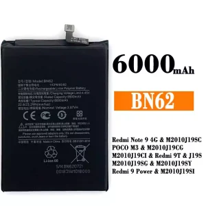 Batterie BN62 pour Xiaomi Redmi Note 9 4G / Redmi 9T / Redmi 9 Power
