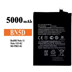 Batterie BN5D pour Xiaomi RedMi Note 11 / Note 11S 4G / M4 PRO 4G