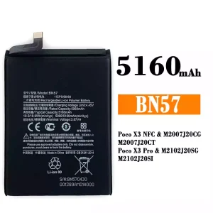 Batterie BN57 pour Xiaomi Poco X3 NFC /Poco X3 Pro