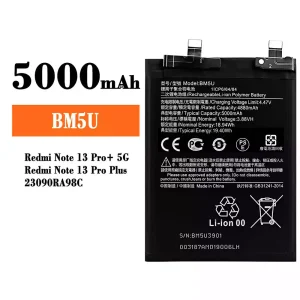 Batterie BM5U pour Xiaomi Redmi Note 13 Pro+  / Redmi Note 13 Pro Plus