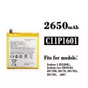 Batterie C11P1601 pour Asus Zenfone 3 / Zenfone Live
