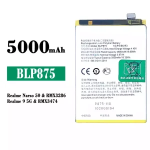 Batterie BLP875 pour OPPO Realme Narzo 50 / Realme 9 5G