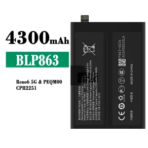 Batterie BLP863 pour OPPO RENO 6 5G