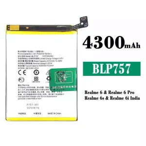 Batterie BLP757 pour OPPO Realme 6 / Realme 6i India / Realme 6 pro / Realme 6s