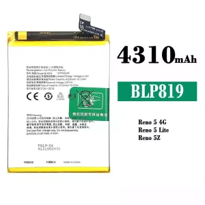 Batterie BLP819 pour OPPO Reno 5 4G /Reno 6 4G /F19 Pro Plus /Reno 5 Lite /Reno 5Z