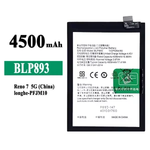 Batterie BLP893 pour OPPO Reno 7