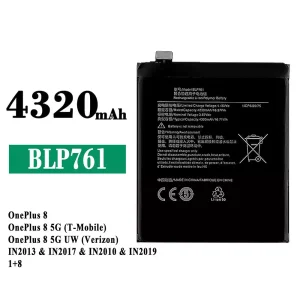 Batterie BLP761 pour OPPO OnePlus 8