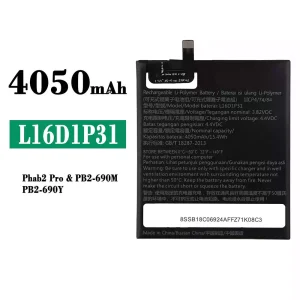 Batterie L16D1P31 pour Lenovo Phab2 Pro/PB2-690M/PB2-690Y