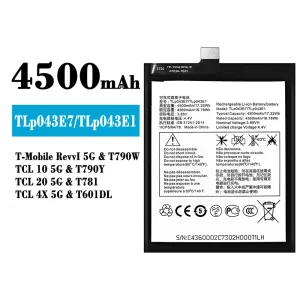 Batterie TLP043E7/TLP043E1 pour Alcatel T-Mobile RevvI 5G/TCL 10 5G/TCL 20 5G/TCL 4X 5G