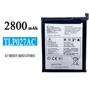 Batterie TLP027AC pour Alcatel A5 5085D/Y 6085D OT5085C