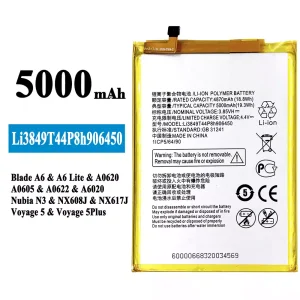 Batterie Li3849T44P8h906450 pour ZTE Blade A6/A6 Lite/Nubia N3/Voyage 5/Voyage 5 PLUS