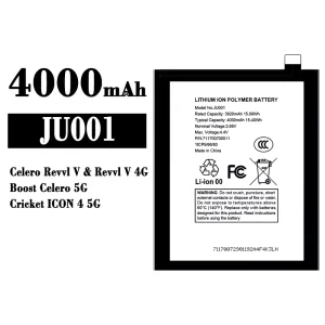 Batterie JU001 pour T-Mobile Celero Revvl V/Boost Celero 5G/Cricket ICON 4 5G