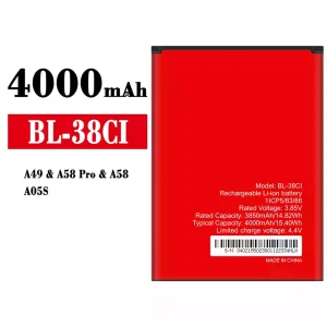 Batterie BL-38CI pour itel A49/A58 Pro/A58/A05S