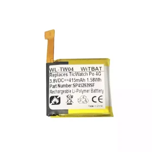 Batterie pour TicWatch S2 TicWatch E2 WG12016,SP452929SF
