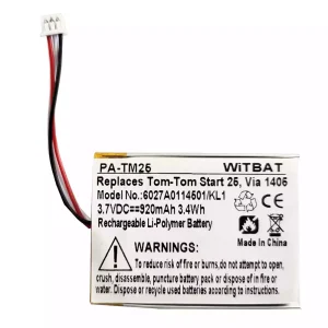 Batterie pour TomTom Via 135,Via 1405,Via 1435T,Via 1505,Via 1535T